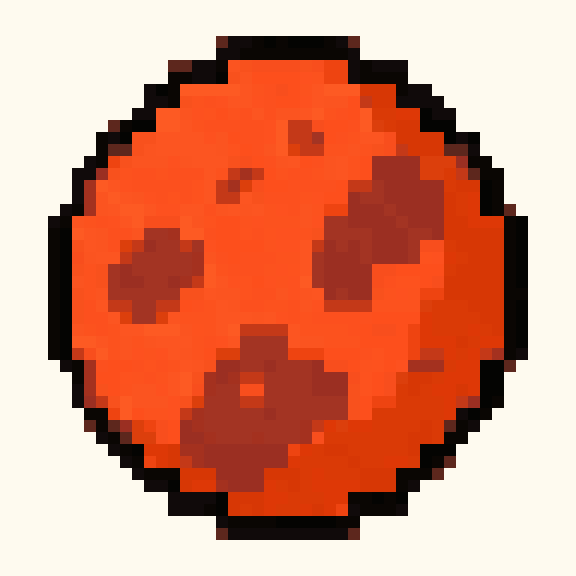 Orange Mars pixel pattern