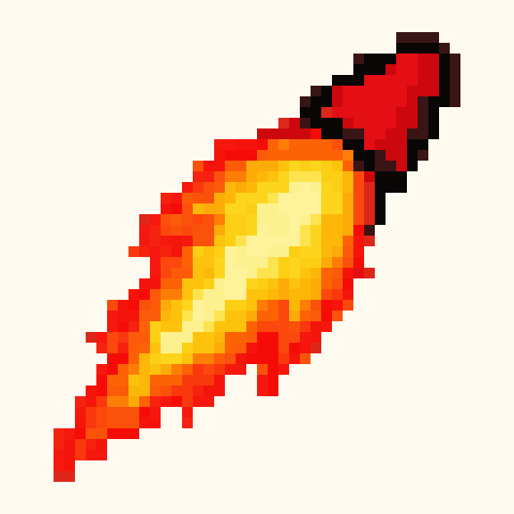 Shooting Rocket Flame pixel pattern