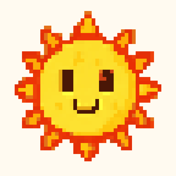 Sun Face pixel pattern