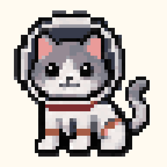 Astronaut Cat pixel pattern