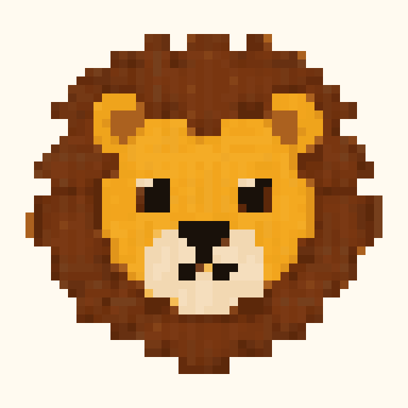 Lion Face pixel pattern