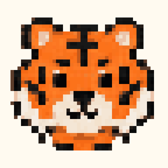 Tiger Face pixel pattern