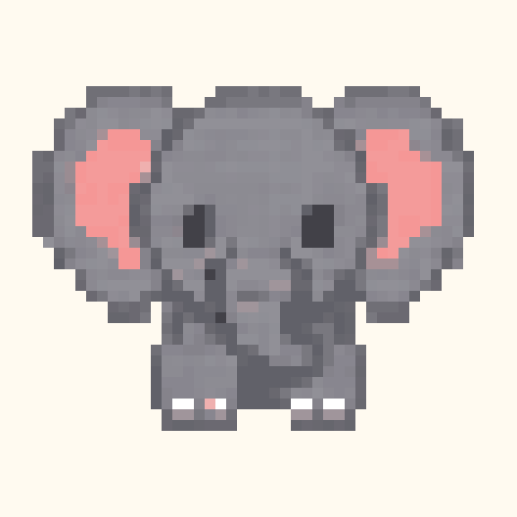 Elephant pixel pattern