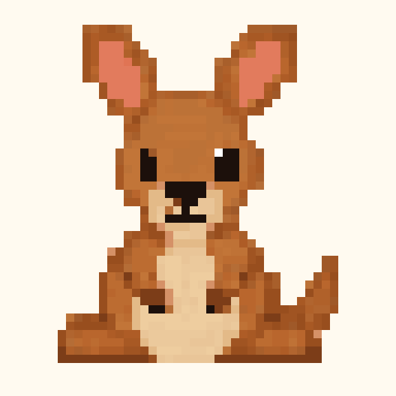 Kangaroo pixel pattern