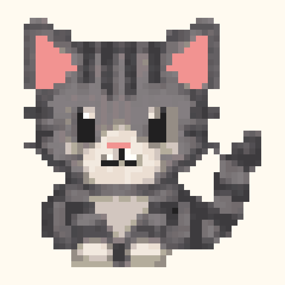 Tabby Kitten pixel pattern