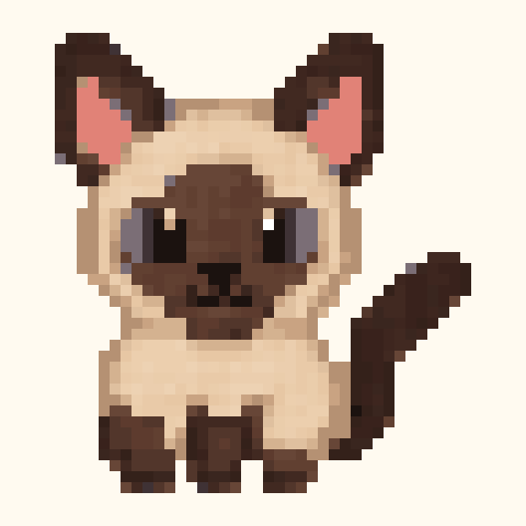 Siamese Cat pixel pattern