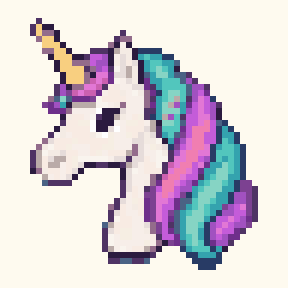 Unicorn Head pixel pattern