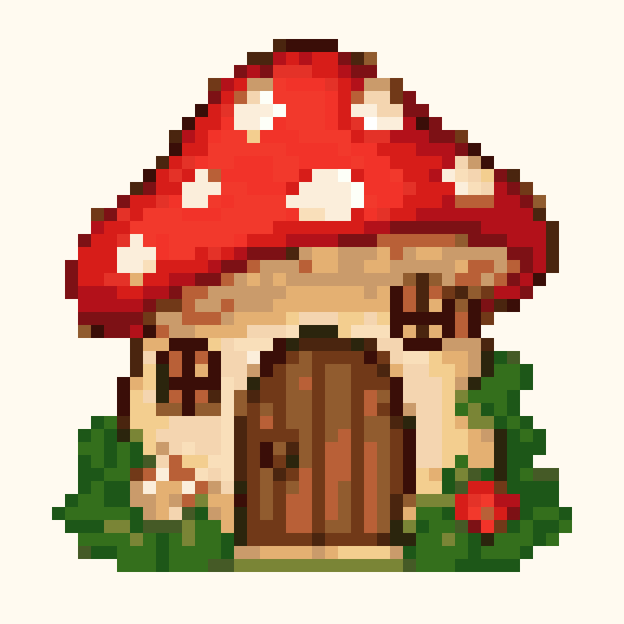 Mushroom Cottage pixel pattern
