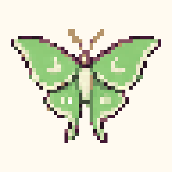 Moon Moth pixel pattern