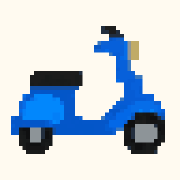 Blue Scooter pixel pattern
