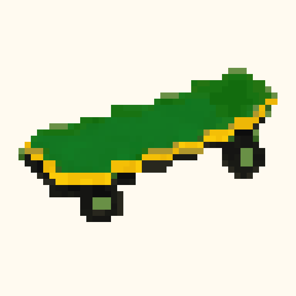Green Skateboard pixel pattern