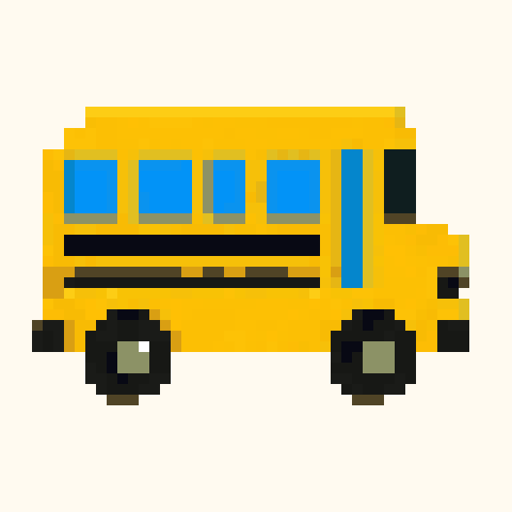 Yellow School Bus pixel pattern
