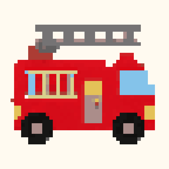 Red Fire Engine pixel pattern