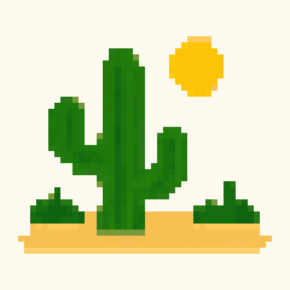 Desert Cactus pixel pattern