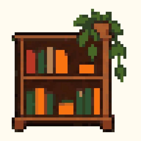 Bookshelf pixel pattern