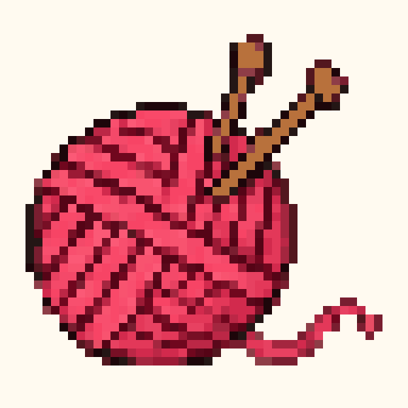 Yarn Ball Needles pixel pattern