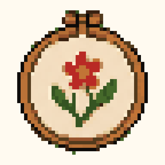 Embroidery Hoop pixel pattern