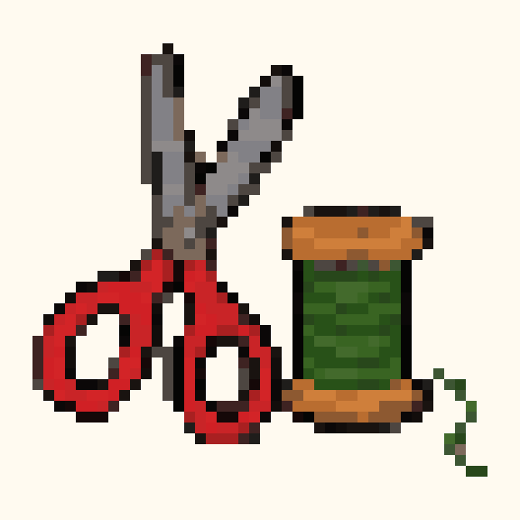 Scissors Spool pixel pattern