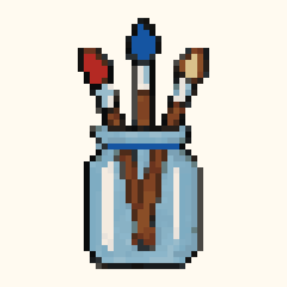 Paintbrush Jar pixel pattern