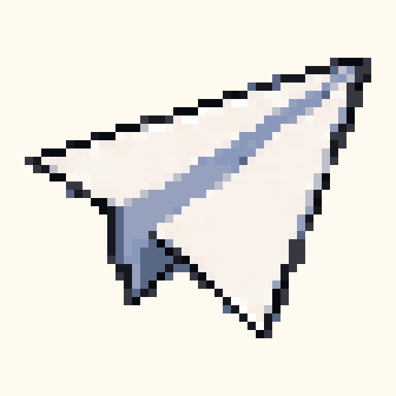 Paper Airplane pixel pattern