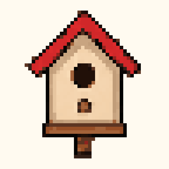 Birdhouse pixel pattern