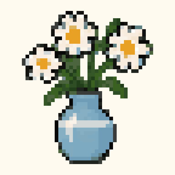 Flower Vase pixel pattern