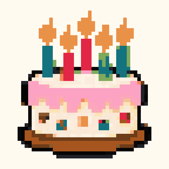 Birthday Cake Candles pixel pattern