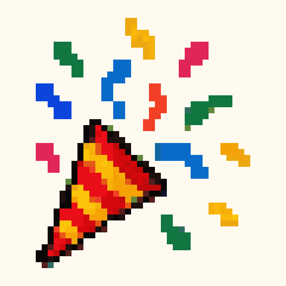 Confetti Popper pixel pattern