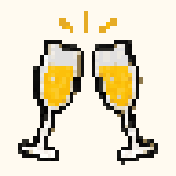 Champagne Glasses pixel pattern