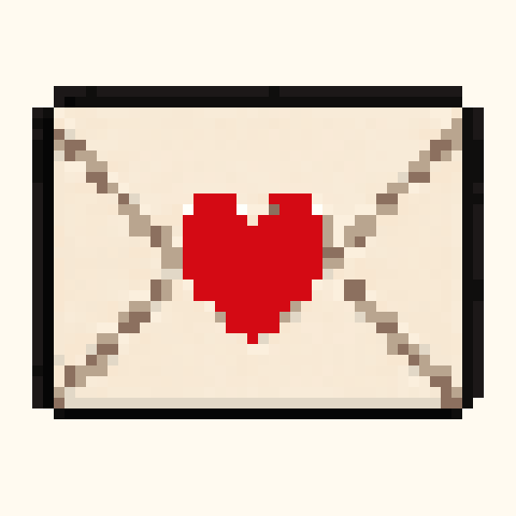 Heart Envelope pixel pattern
