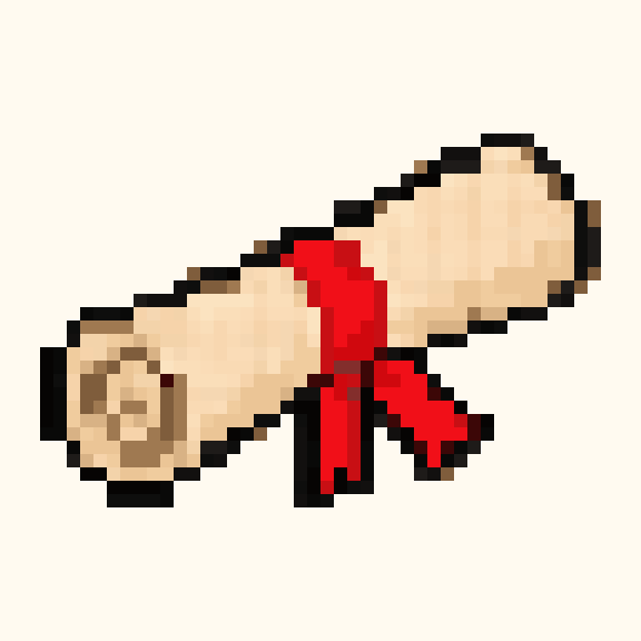 Diploma Scroll pixel pattern