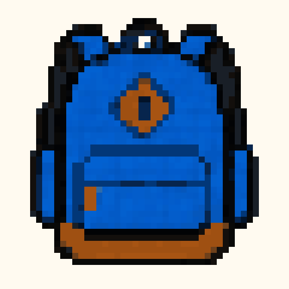 School Backpack pixel pattern