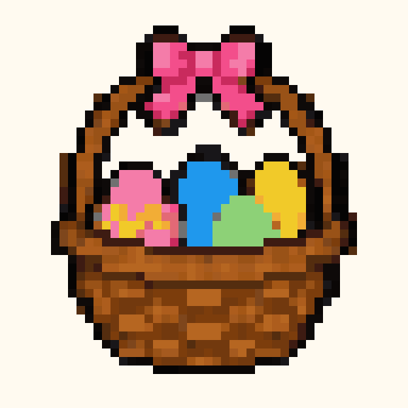 Easter Egg Basket pixel pattern