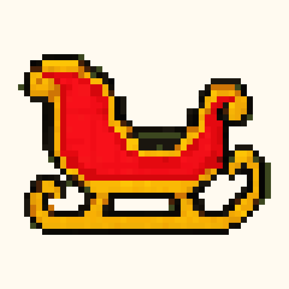 Christmas Sleigh pixel pattern