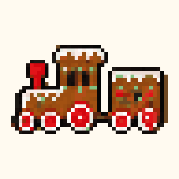 Gingerbread Train pixel pattern