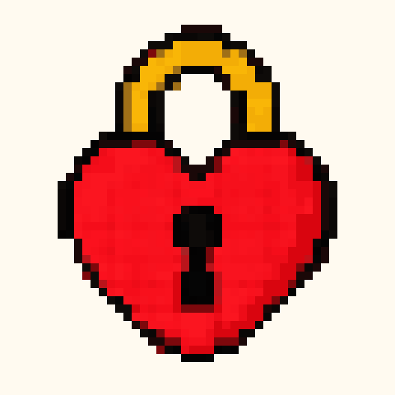 Valentine Heart Lock pixel pattern