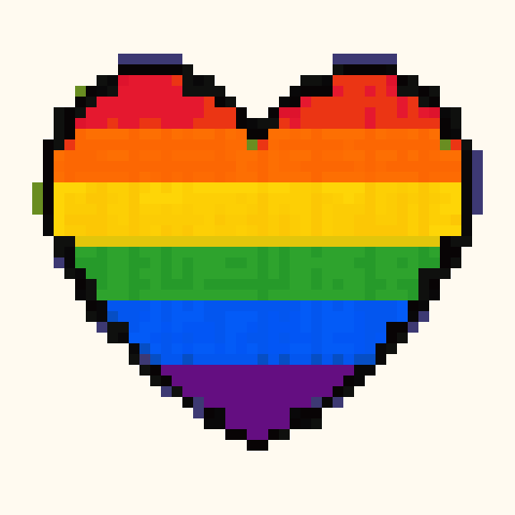 Rainbow Heart pixel pattern
