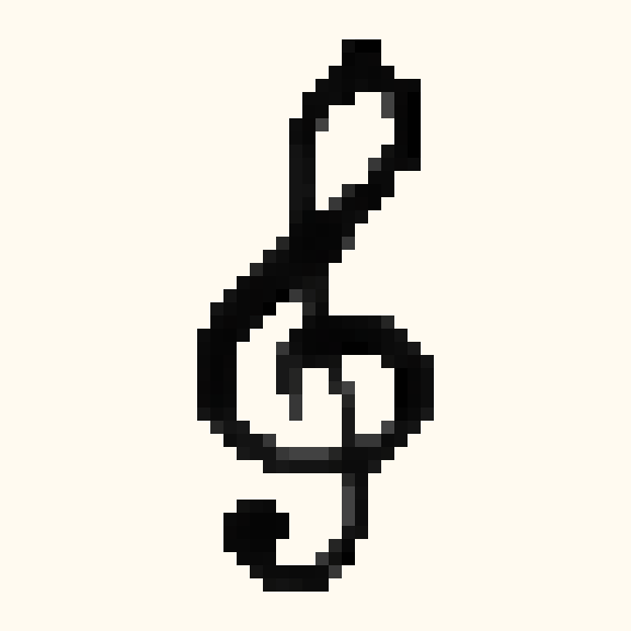 Treble Clef pixel pattern