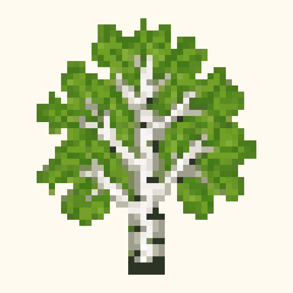 Birch Tree pixel pattern