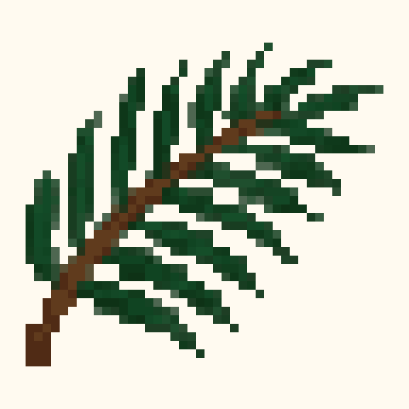 Palm Frond pixel pattern