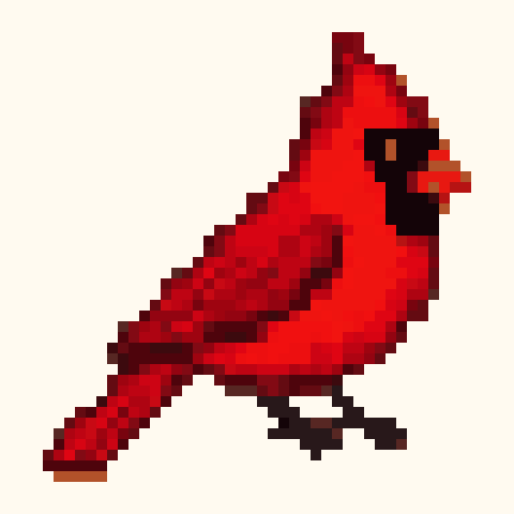Red Cardinal pixel pattern