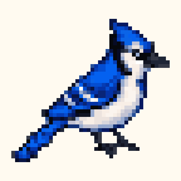 Blue Jay pixel pattern