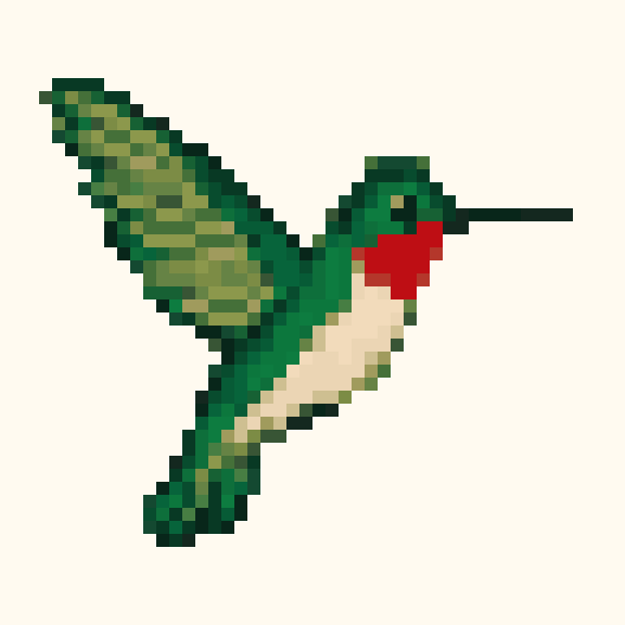 Hummingbird pixel pattern