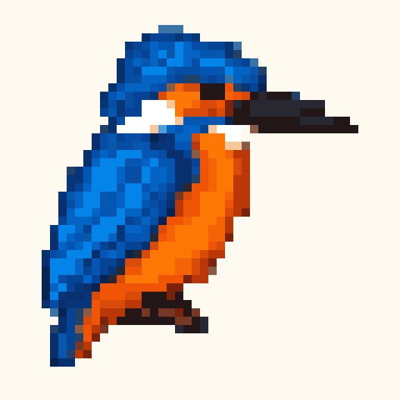 Kingfisher pixel pattern