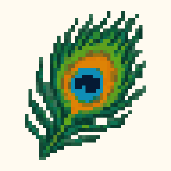 Peacock Feather pixel pattern