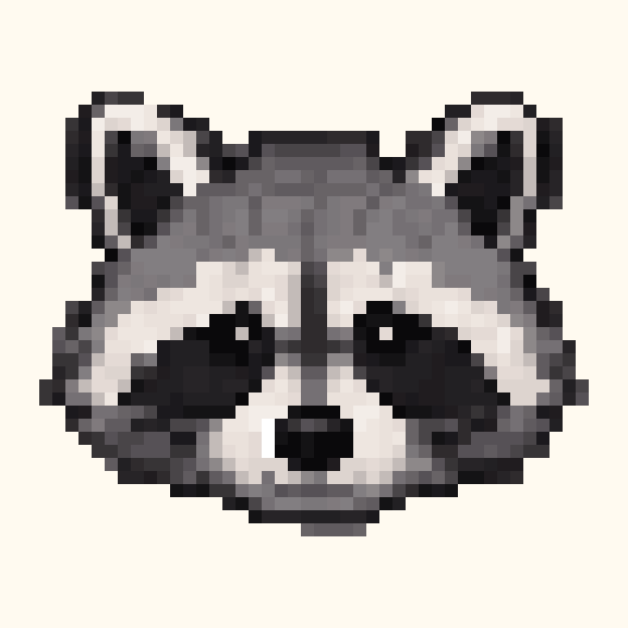 Raccoon Face pixel pattern