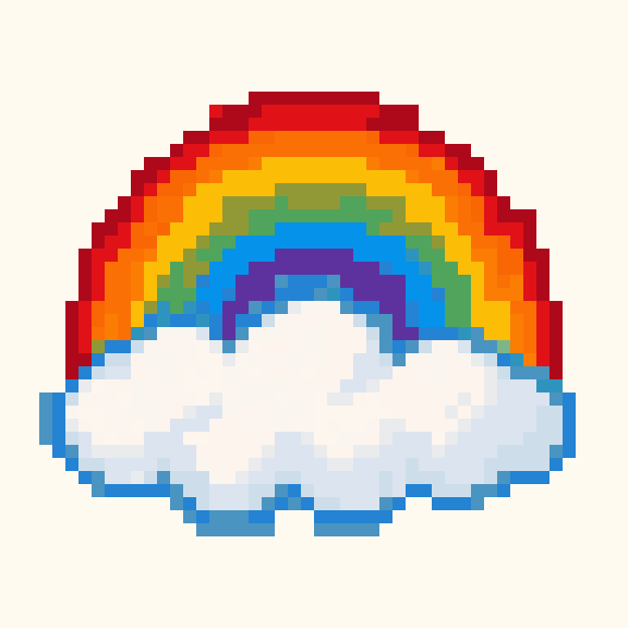 Rainbow Cloud pixel pattern
