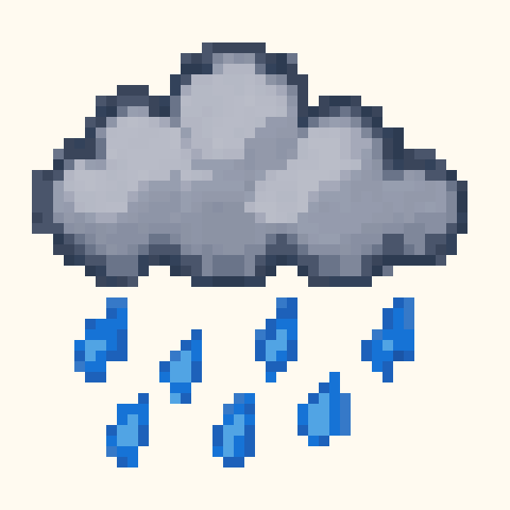 Rain Cloud pixel pattern