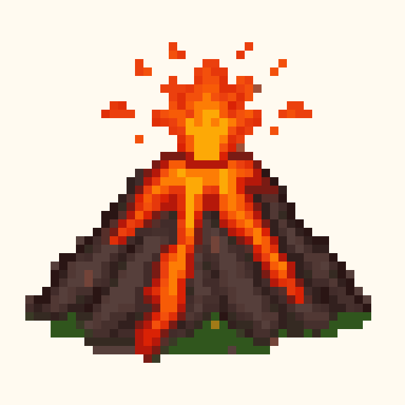 Volcano pixel pattern